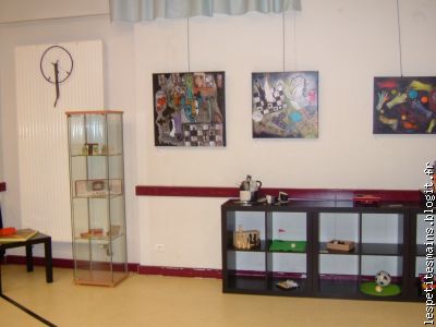 deux tableaux de Jeannine et celui, collectif, de notre club